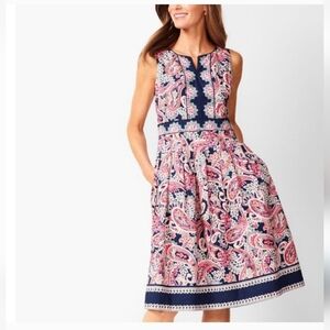 TALBOTS Paisley Print Sleeveless Cotton Dress Size 12